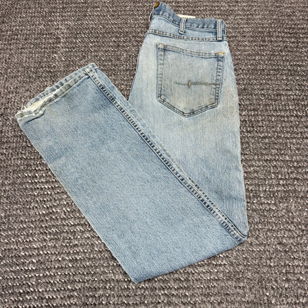 Ariat Mens Jeans 31x34 Light Wash Distressed Bootcut‎ Work Denim